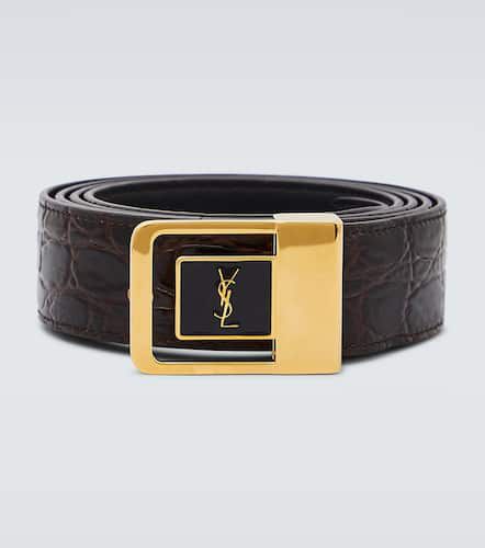 La 66 croc-effect leather belt - Saint Laurent - Modalova
