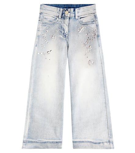 Jeans anchos con cristales - Monnalisa - Modalova