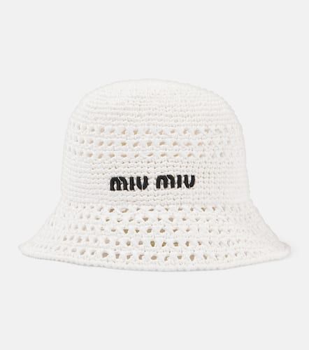 Miu Miu Logo crochet bucket hat - Miu Miu - Modalova