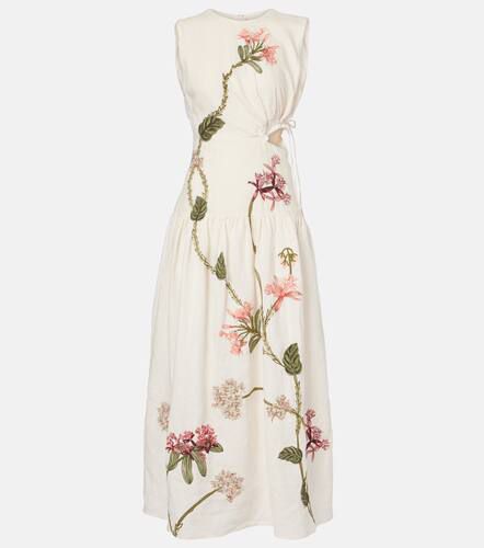 OtoÃ±o Orquidea embroidered linen midi dress - Agua by Agua Bendita - Modalova