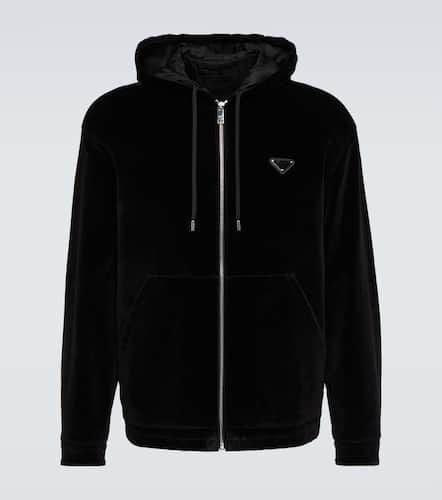 Prada Velour hooded sweatshirt - Prada - Modalova