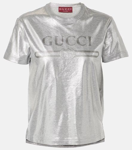 Camiseta de jersey de algodón con logo - Gucci - Modalova