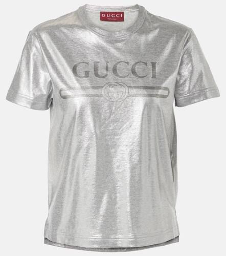 T-shirt in jersey di cotone con logo - Gucci - Modalova