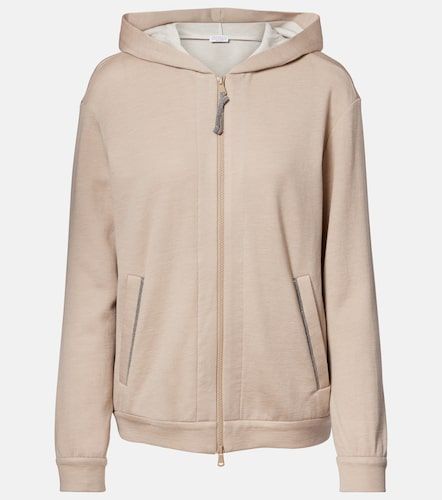 Sudadera en mezcla de algodón con cuentas Monili - Brunello Cucinelli - Modalova