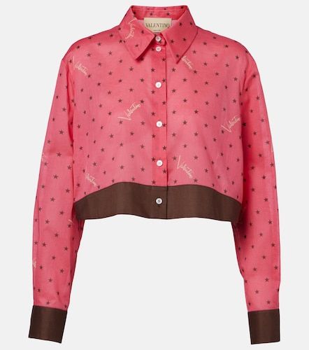Camisa cropped de algodón estampada - Valentino - Modalova