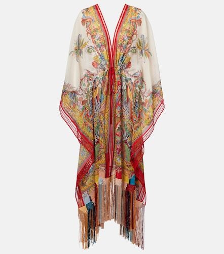 Caftano con stampa paisley e frange - Etro - Modalova