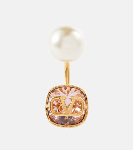 VLogo faux pearl and crystal single earring - Valentino - Modalova