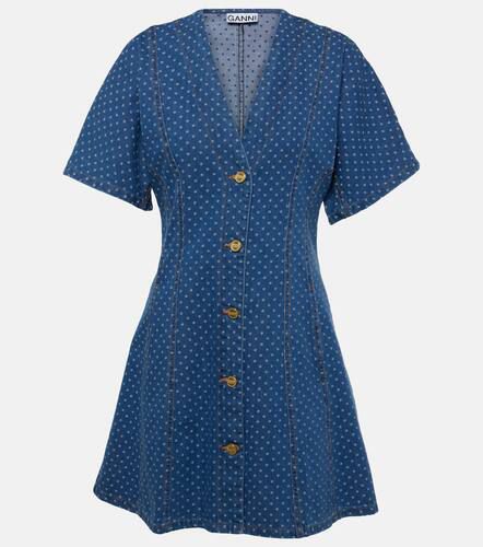 Ganni Polka-dot denim minidress - Ganni - Modalova