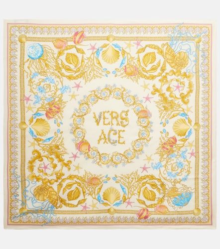 Foulard Underwater Barocco in twill di seta - Versace - Modalova