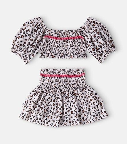 Set de top y falda de algodón estampado - Monnalisa - Modalova