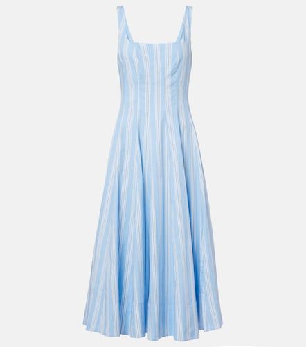 Vestido midi Wells de algodón a rayas - Staud - Modalova