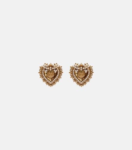 Devotion embellished clip-on earrings - Dolce&Gabbana - Modalova