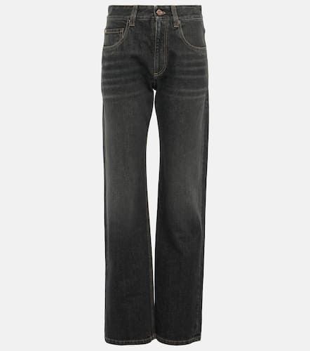 Jeans rectos de algodón con tiro medio - Brunello Cucinelli - Modalova