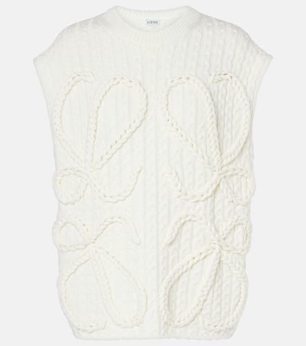 Anagram cable-knit wool sweater vest - Loewe - Modalova