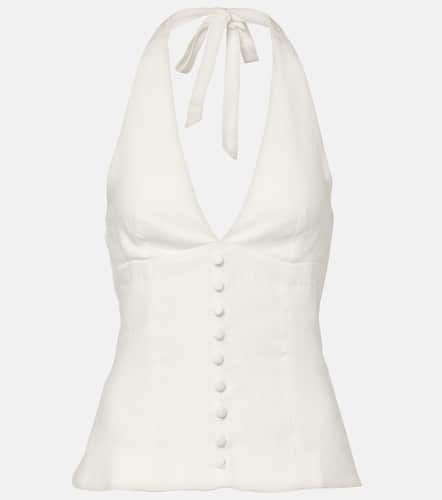 Marie shirred halterneck linen top - Faithfull - Modalova