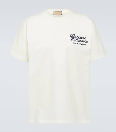 T-shirt in jersey di cotone con ricamo - Gucci - Modalova