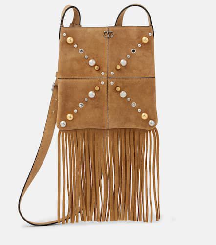 Bolso al hombro Nellcôte Small de ante con flecos - Valentino Garavani - Modalova