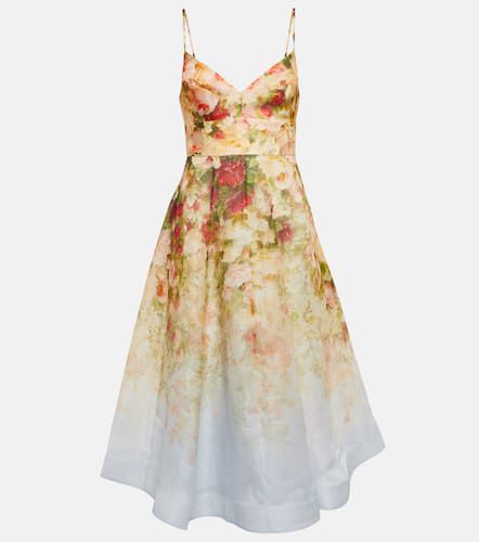 Vestido midi Luminosity de lino y seda floral - Zimmermann - Modalova