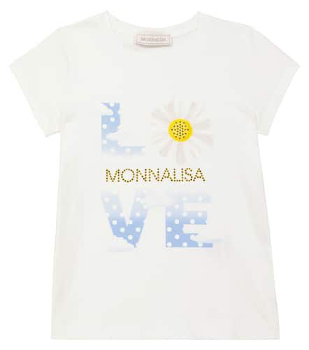 Camiseta en mezcla de algodón adornada - Monnalisa - Modalova