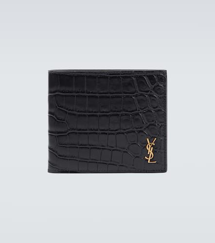 East/West croc-effect bifold wallet - Saint Laurent - Modalova
