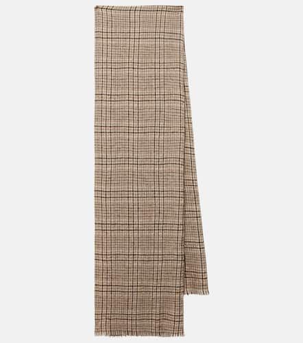 Checked cashmere and wool-blend scarf - Brunello Cucinelli - Modalova