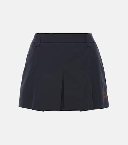 Pleated cotton-blend miniskirt - Miu Miu - Modalova