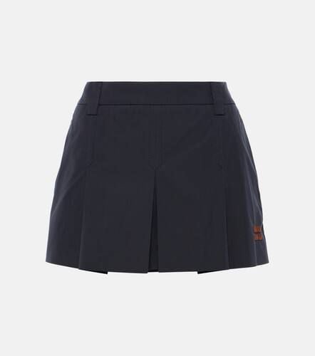 Pleated cotton-blend miniskirt - Miu Miu - Modalova