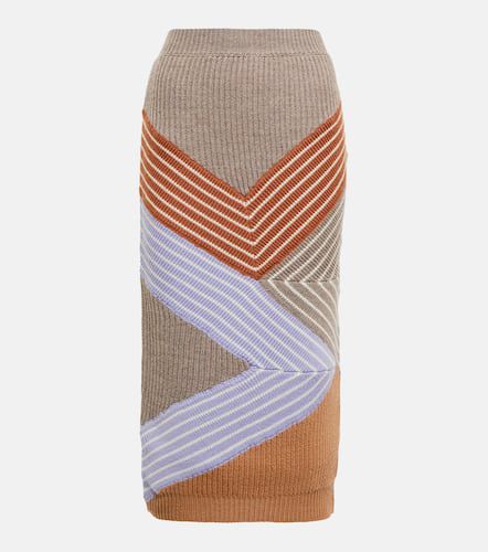 Striped ribbed-knit wool midi skirt - Stella McCartney - Modalova