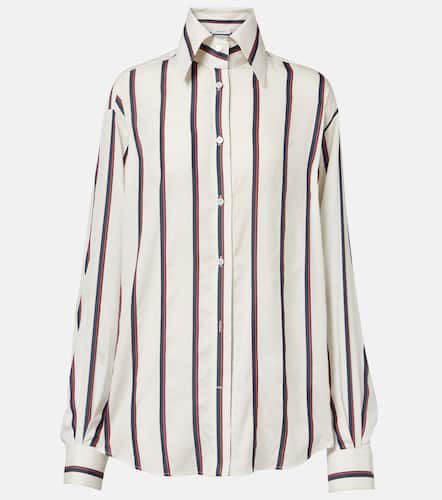 Camicia oversize in seta a righe - Alexander McQueen - Modalova