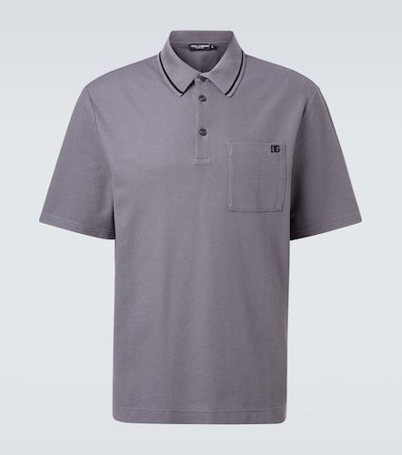 Polo de piqué de algodón con DG bordado - Dolce&Gabbana - Modalova