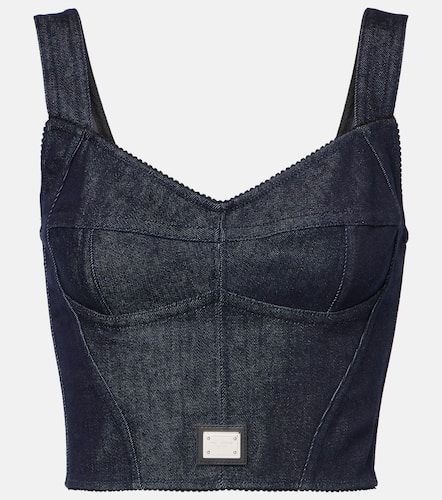 Dolce&Gabbana Bustier-Top aus Denim - Dolce&Gabbana - Modalova