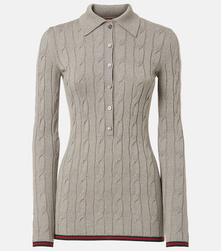 Gucci Polo trenzado de lana con Web - Gucci - Modalova