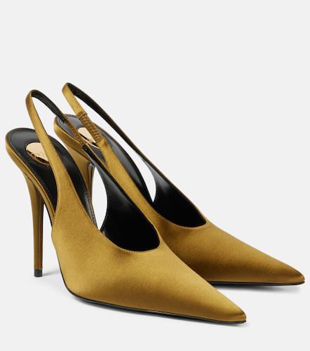 L'Entracte 110 satin crÃªpe slingback pumps - Saint Laurent - Modalova