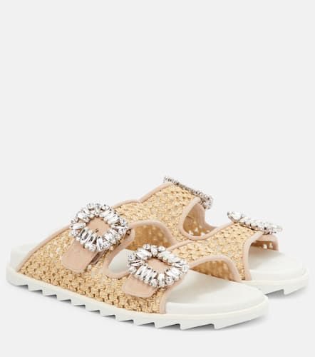 Slidy Viv' embellished raffia sandals - Roger Vivier - Modalova