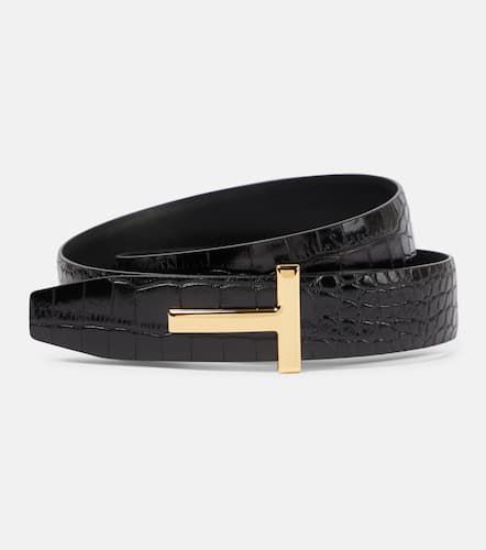 Monogram croc-effect leather belt - Tom Ford - Modalova