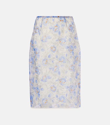 Floral sheer chiffon pencil skirt - Prada - Modalova