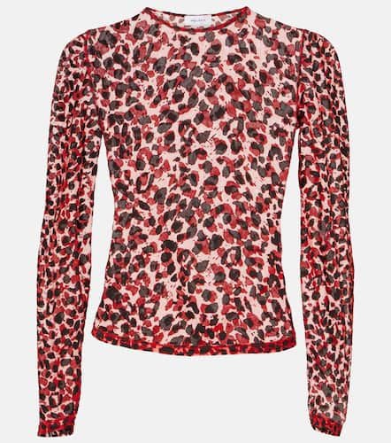 Leopard-print mesh top - Alexander McQueen - Modalova