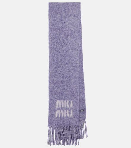 Bufanda de mezcla de mohair con logo - Miu Miu - Modalova