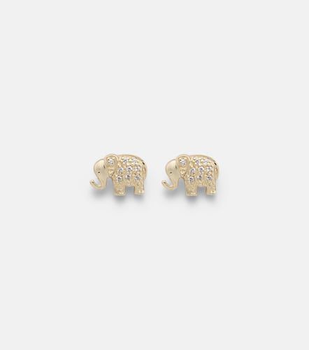 Ohrringe Elephant aus 14kt Gelbgold mit Diamanten - Sydney Evan - Modalova