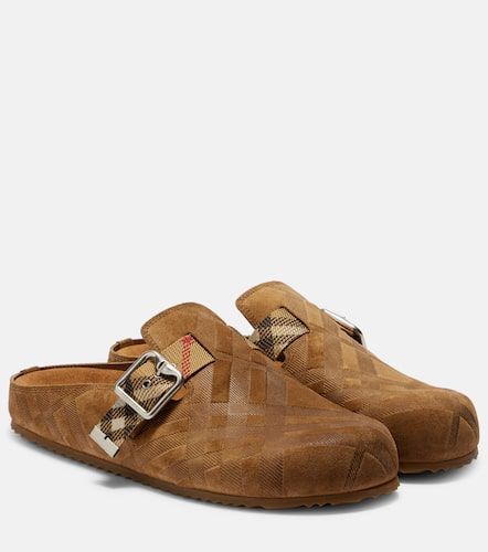 Burberry Zuecos de ante a cuadros - Burberry - Modalova