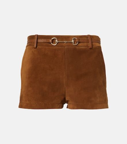 Low-Rise Shorts aus Veloursleder - Gucci - Modalova