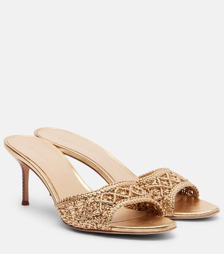Woven metallic leather mules - Veronica Beard - Modalova