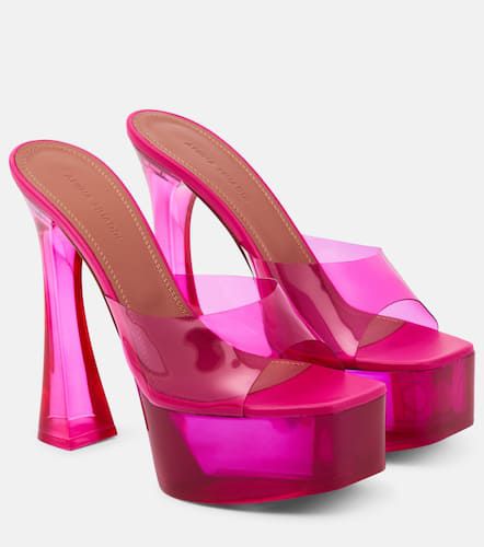 Mules con plataforma Dalida Glass de PVC - Amina Muaddi - Modalova