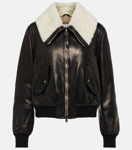 Shearling-lined leather jacket - Brunello Cucinelli - Modalova