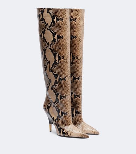 Bella snake-effect leather knee-high boots - Khaite - Modalova