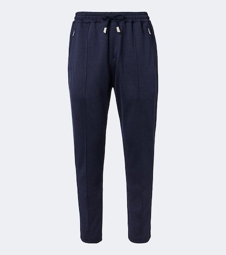 Silk and cotton-blend sweatpants - Eleventy - Modalova