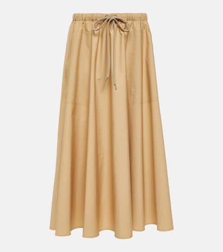 Falda midi de algodón con logo - Moncler - Modalova