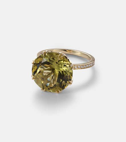 Anillo de oro de 18 ct con topacio y diamantes - Ileana Makri - Modalova