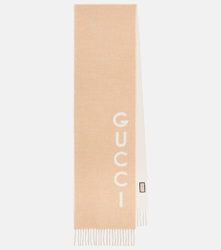 Logo jacquard wool and cashmere scarf - Gucci - Modalova