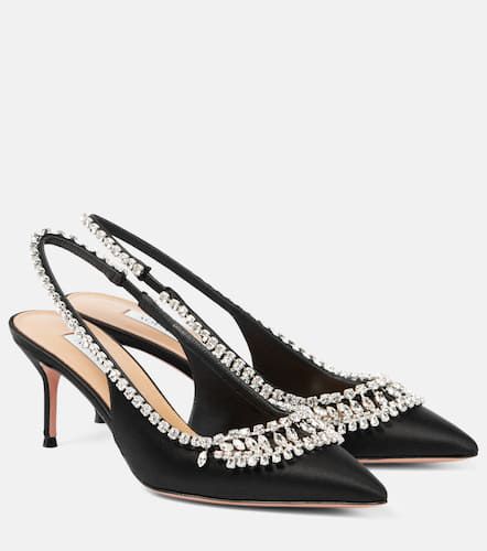 Pumps slingback Crystal Crush in raso - Aquazzura - Modalova